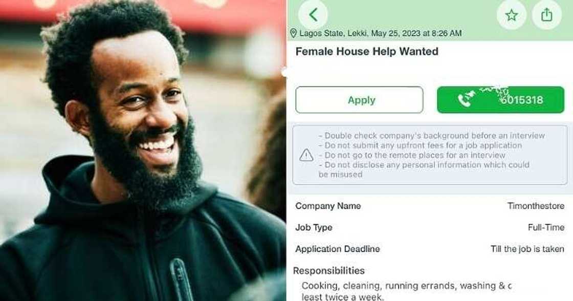 Man in search of house help to warm his bed Man in search of house help to warm his bed