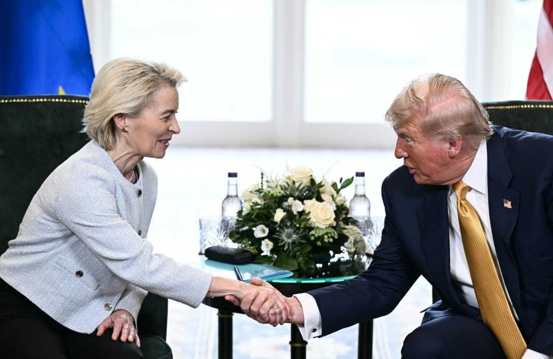Trump hosted Ursula von der Leyen at Turnberry on Sunday, where they struck a deal on tariffs on EU exports to the US Trump hosted Ursula von der Leyen at Turnberry on Sunday, where they struck a deal on tariffs on EU exports to the US