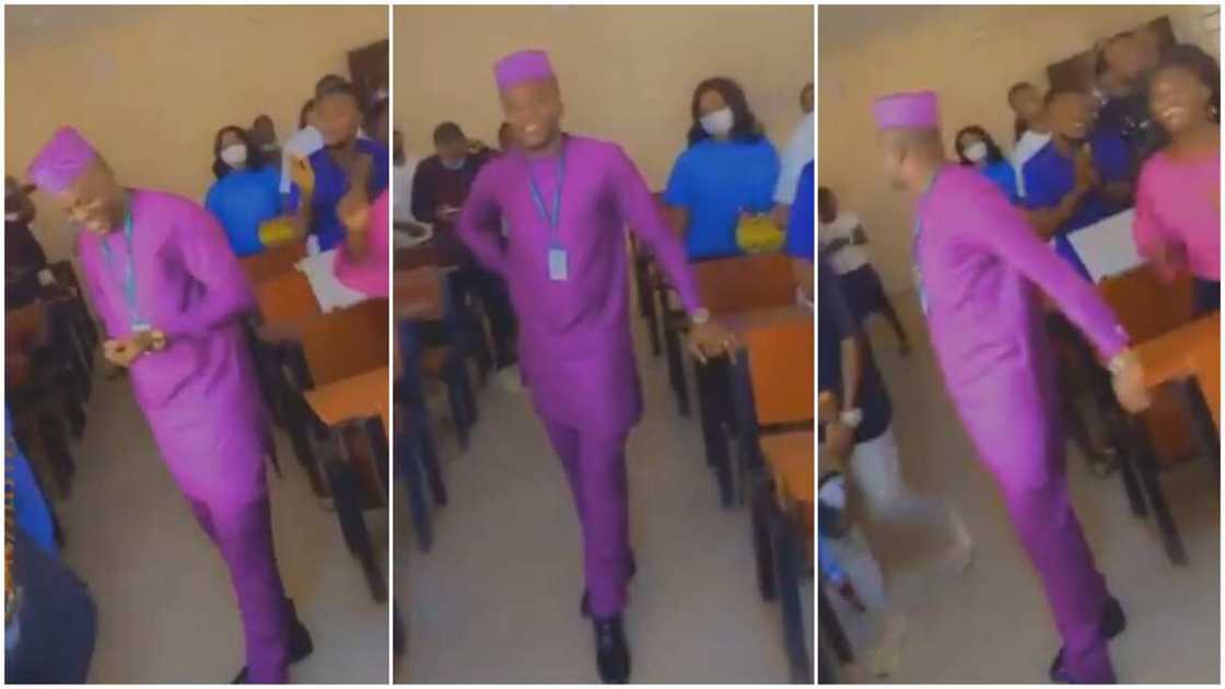 Rare Video of Nigerian Students Celebrating their Lecturer on his Birthday during Class Sparks Reactions