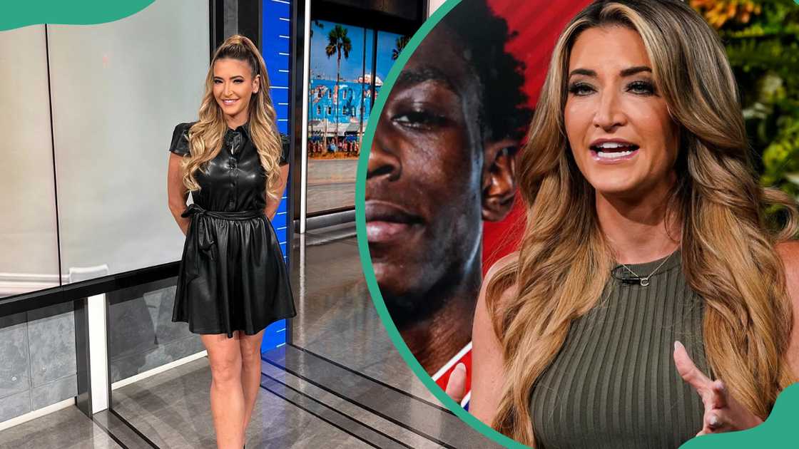 Cynthia Frelund poses in a short black dress and in a green sweater top Cynthia Frelund poses in a short black dress and in a green sweater top