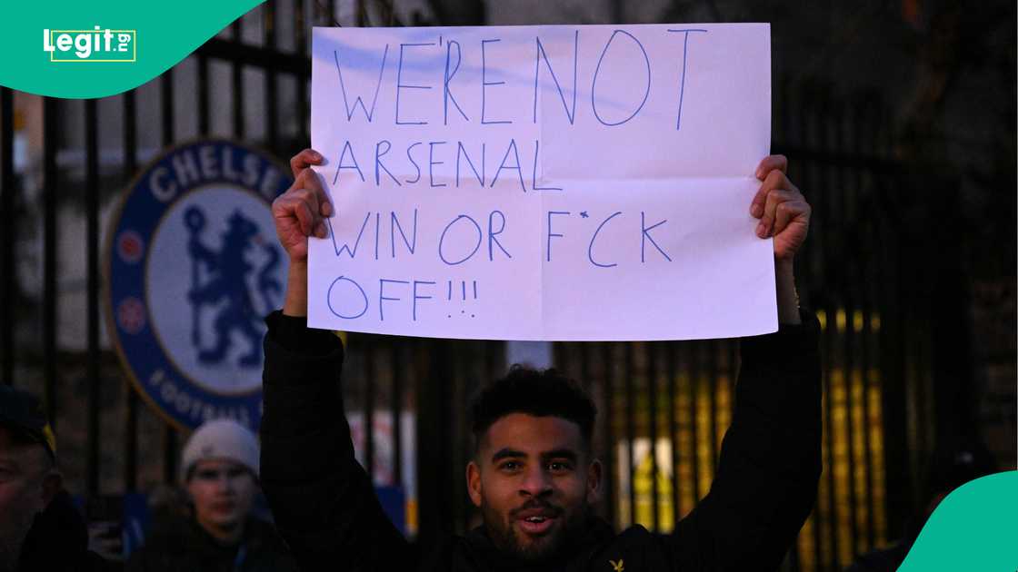 Chelsea fans, Stamford Bridge, London, England.