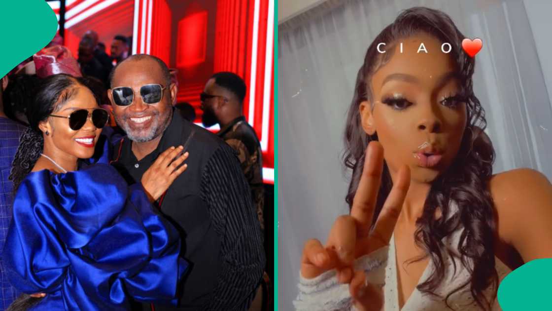 Iyabo Ojo's stepdaughter reacts to pregnancy rumours. Iyabo Ojo's stepdaughter reacts to pregnancy rumours.