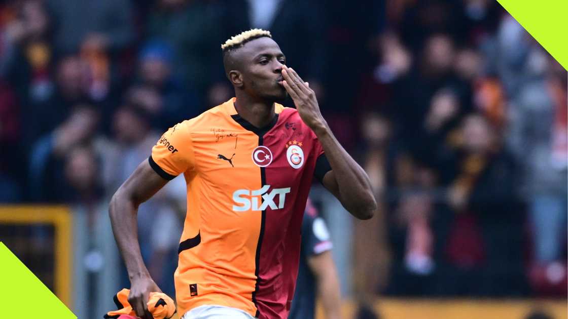 Victor Osimhen celebrates after scoring for Galatasary vs Samsunspor Victor Osimhen celebrates after scoring for Galatasary vs Samsunspor