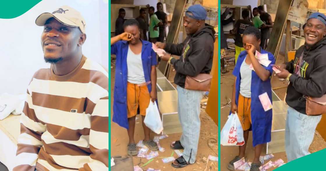 Young man storms younger sister's workplace to celebrate her birthday, makes her weep Young man storms younger sister's workplace to celebrate her birthday, makes her weep