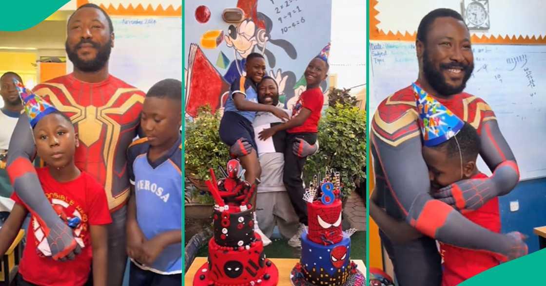 Father Wears Spiderman Costume for Son’s 8th Birthday in School, Prays for Him in Cute Video