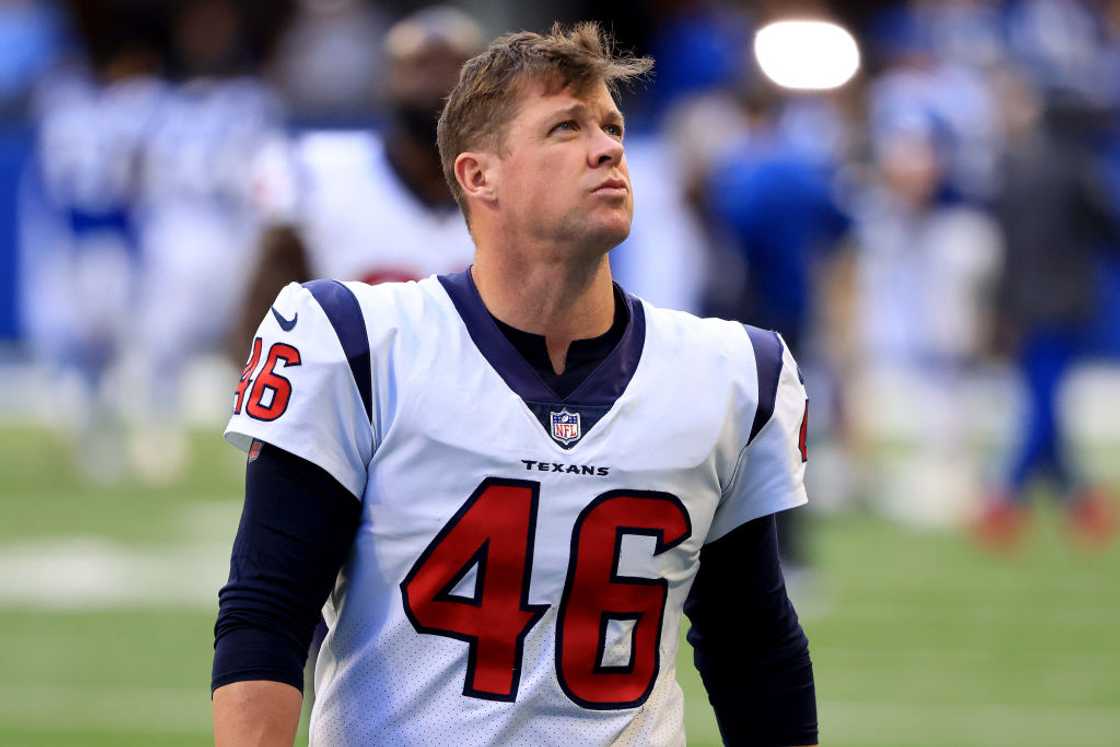 Jon Weeks of the Houston Texans walks off the field