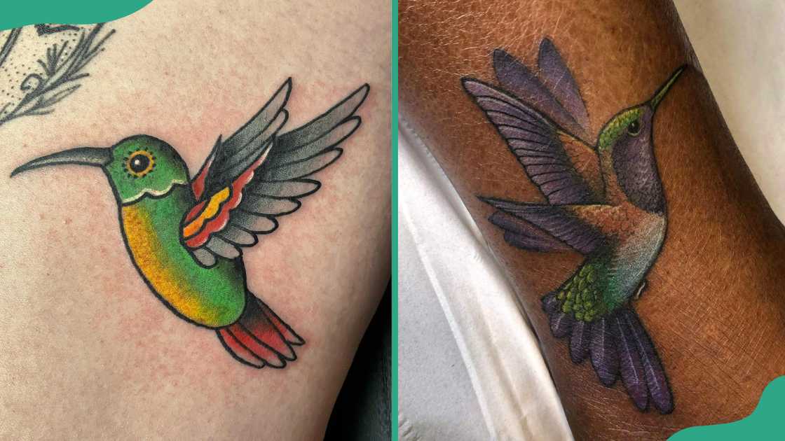 Brightly coloured hummingbird tattoo Brightly coloured hummingbird tattoo