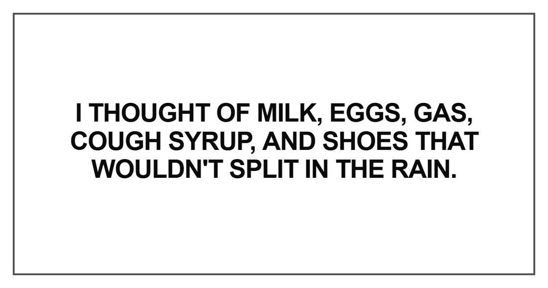 I thought of milk