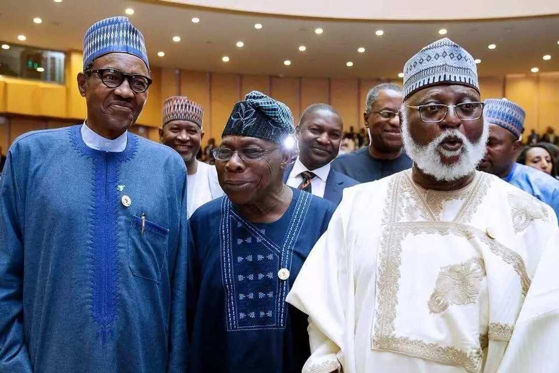 JUST IN: President Buhari meets Obasanjo in Addis Ababa