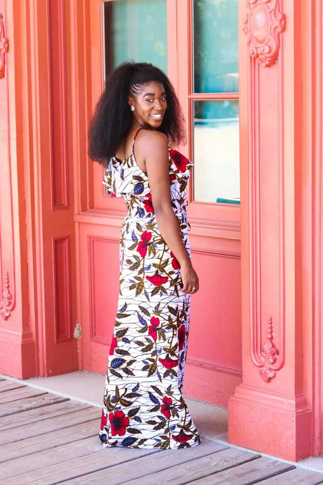 Ankara gown with floral print Ankara gown with floral print