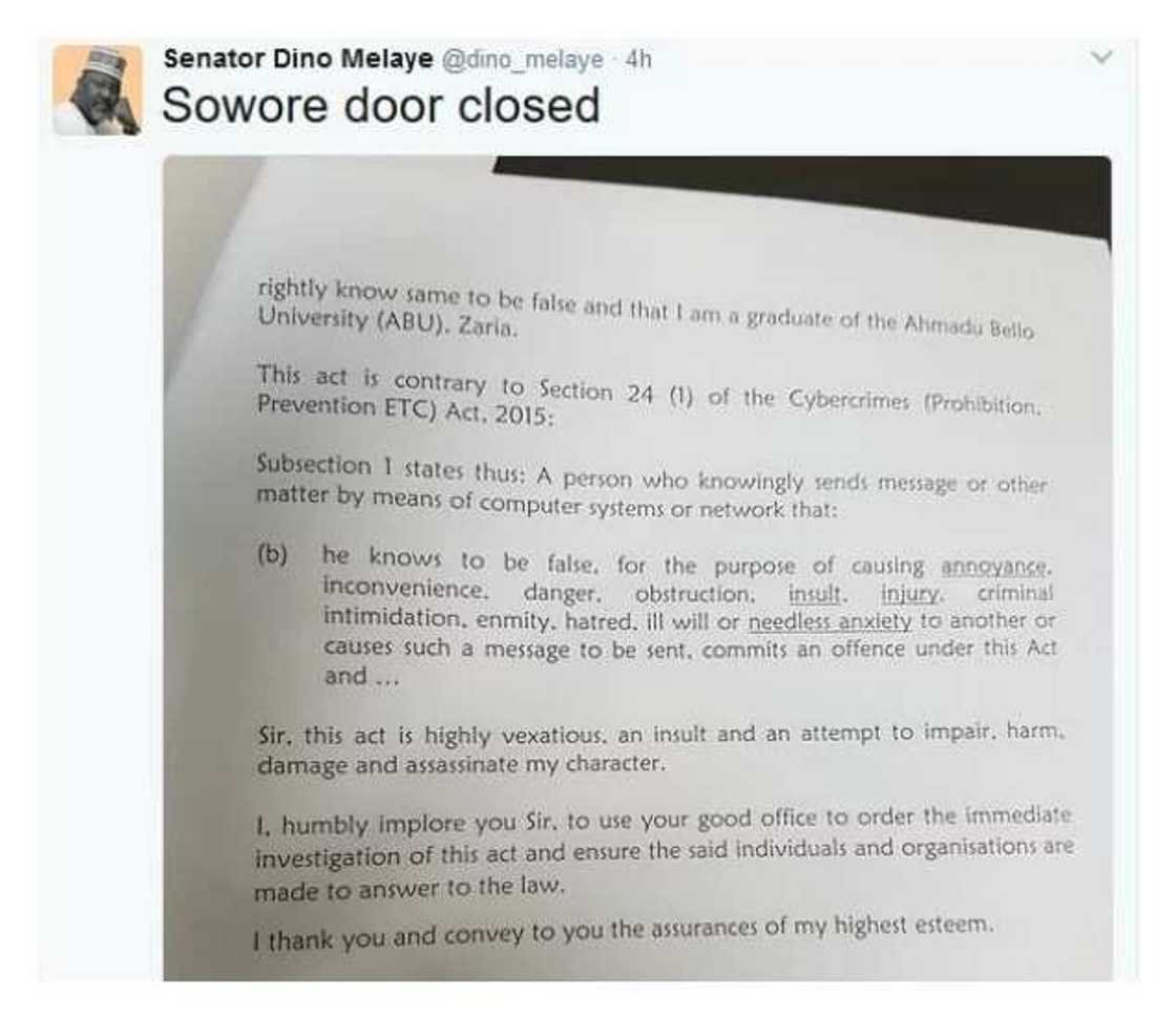 Dino Melaye’s Bachelor of Arts certificate fake - ABU Dino Melaye’s Bachelor of Arts certificate fake - ABU