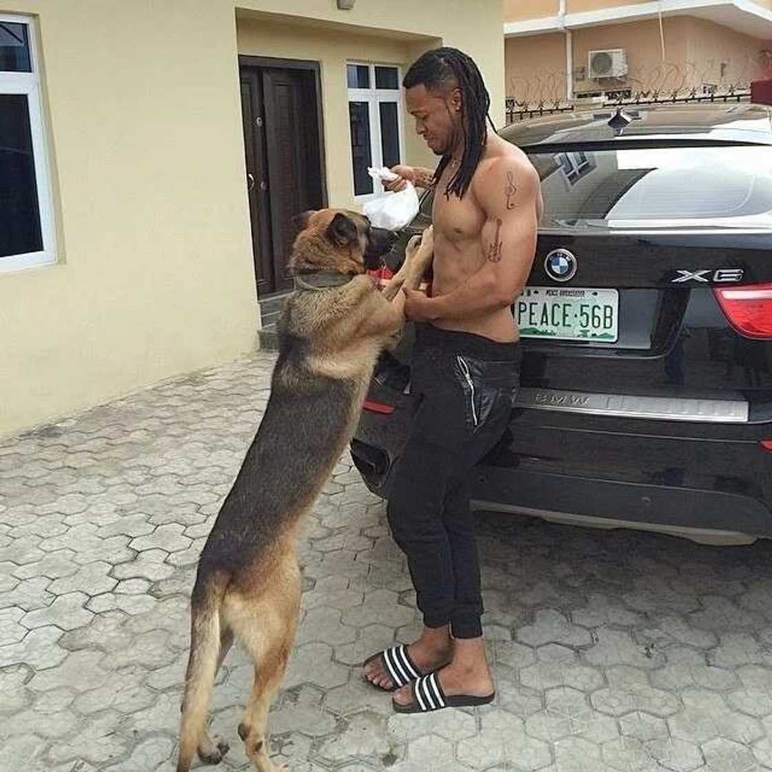 Flavour Nabania and his car Flavour Nabania and his car