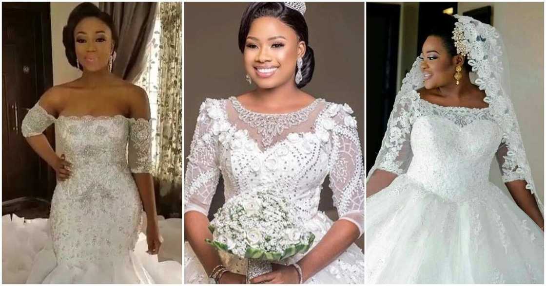 Sleeves in three-quarters can become a real salvation of the bride if she has fairly full hands Sleeves in three-quarters can become a real salvation of the bride if she has fairly full hands