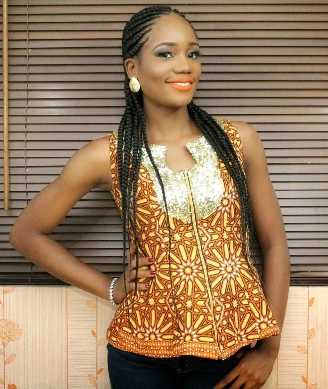 Beaded Ankara top