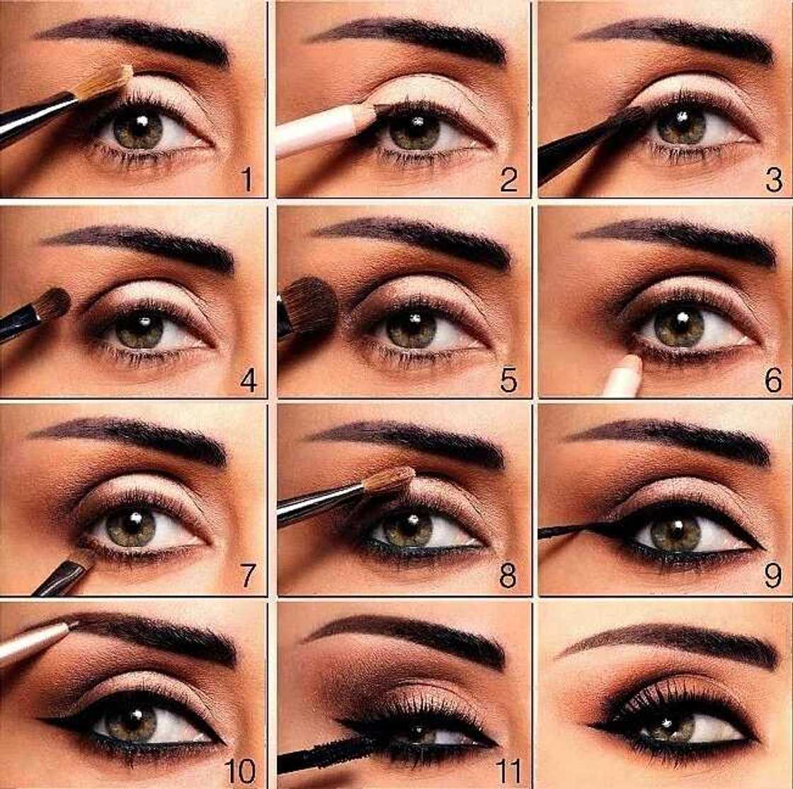 Step-by-step scheme of correct eye makeup