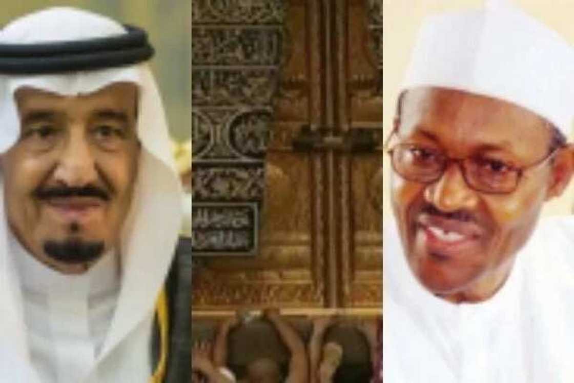 Buhari kofar gidan Allah (hotuna, bidiyo) Buhari kofar gidan Allah (hotuna, bidiyo)
