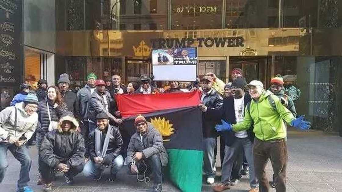 Biafra supporters visit Trump Towers