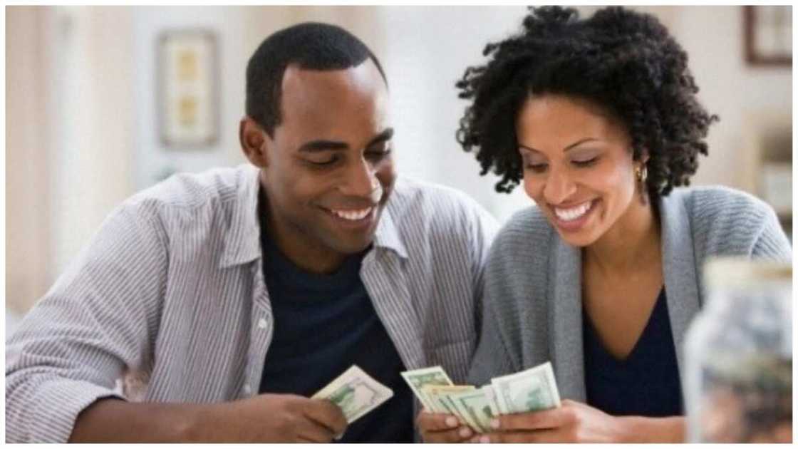 A man a woman with money A man a woman with money