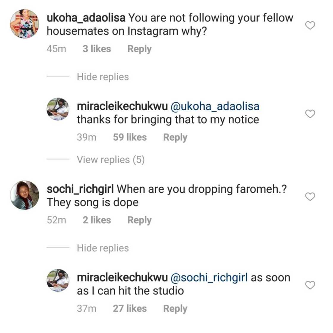 Nina confused Nigerians again as she declares love for Miracle Nina confused Nigerians again as she declares love for Miracle