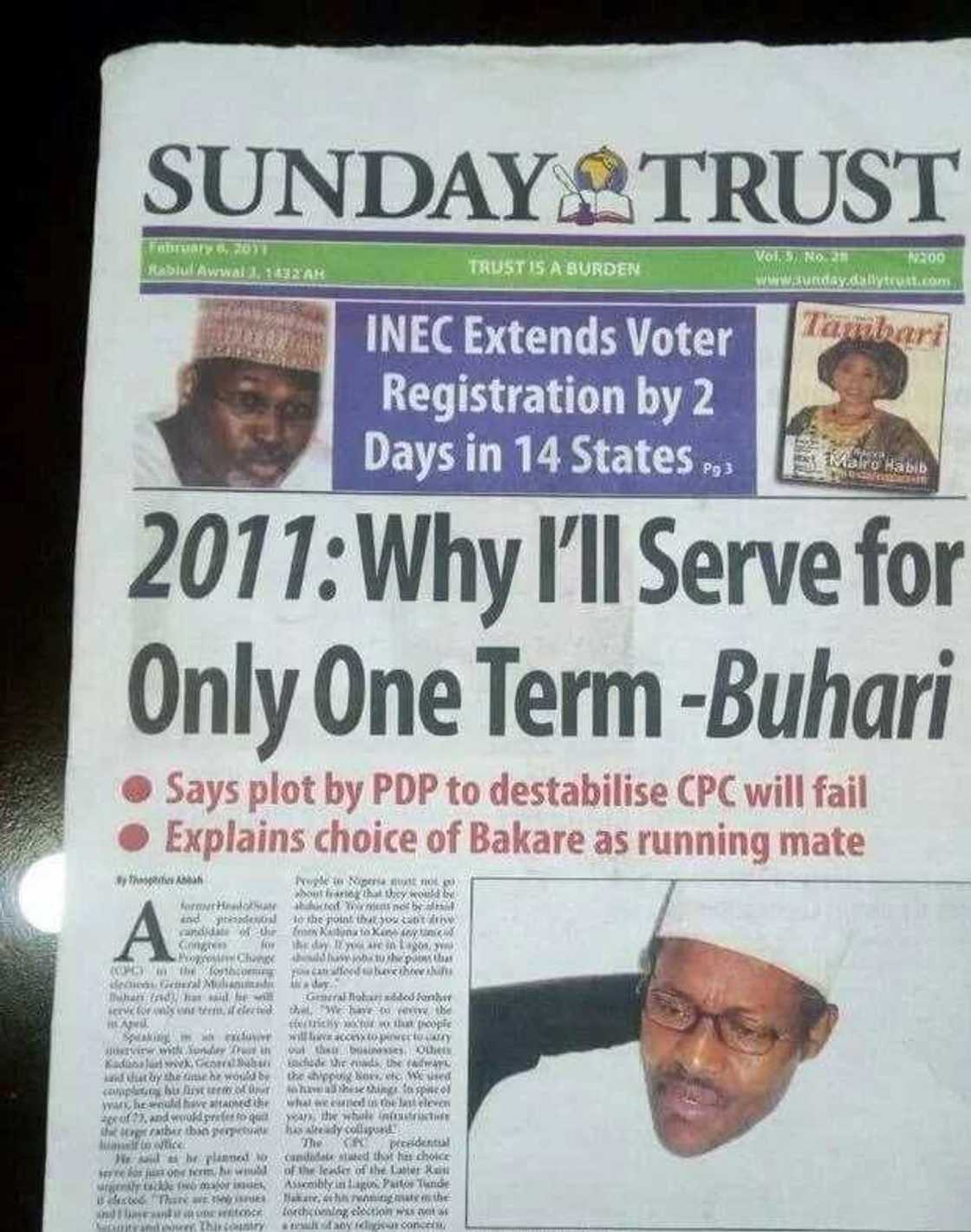 shugaban kasa Muhammadu Buhari ya taba yin alkawarin cewa ba zai yi tazarce ba idan ya samu mulki shugaban kasa Muhammadu Buhari ya taba yin alkawarin cewa ba zai yi tazarce ba idan ya samu mulki