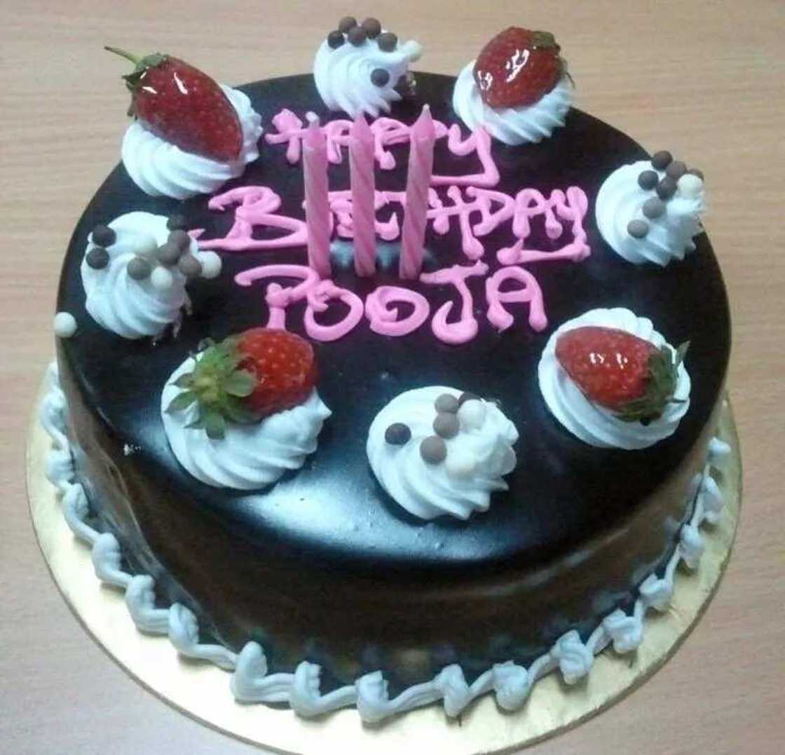 Pretty chocolate birthday cake with name