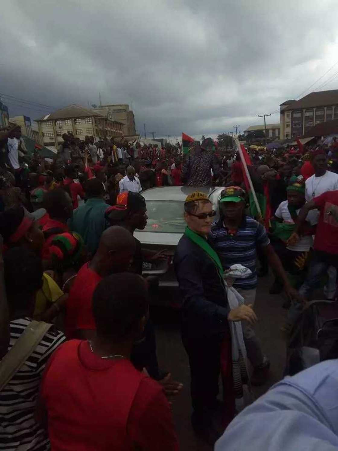 Kanu was seen in a large gathering despite commencement of process to have him rearrested. Photo credit: Prisca Abel Kanu was seen in a large gathering despite commencement of process to have him rearrested. Photo credit: Prisca Abel