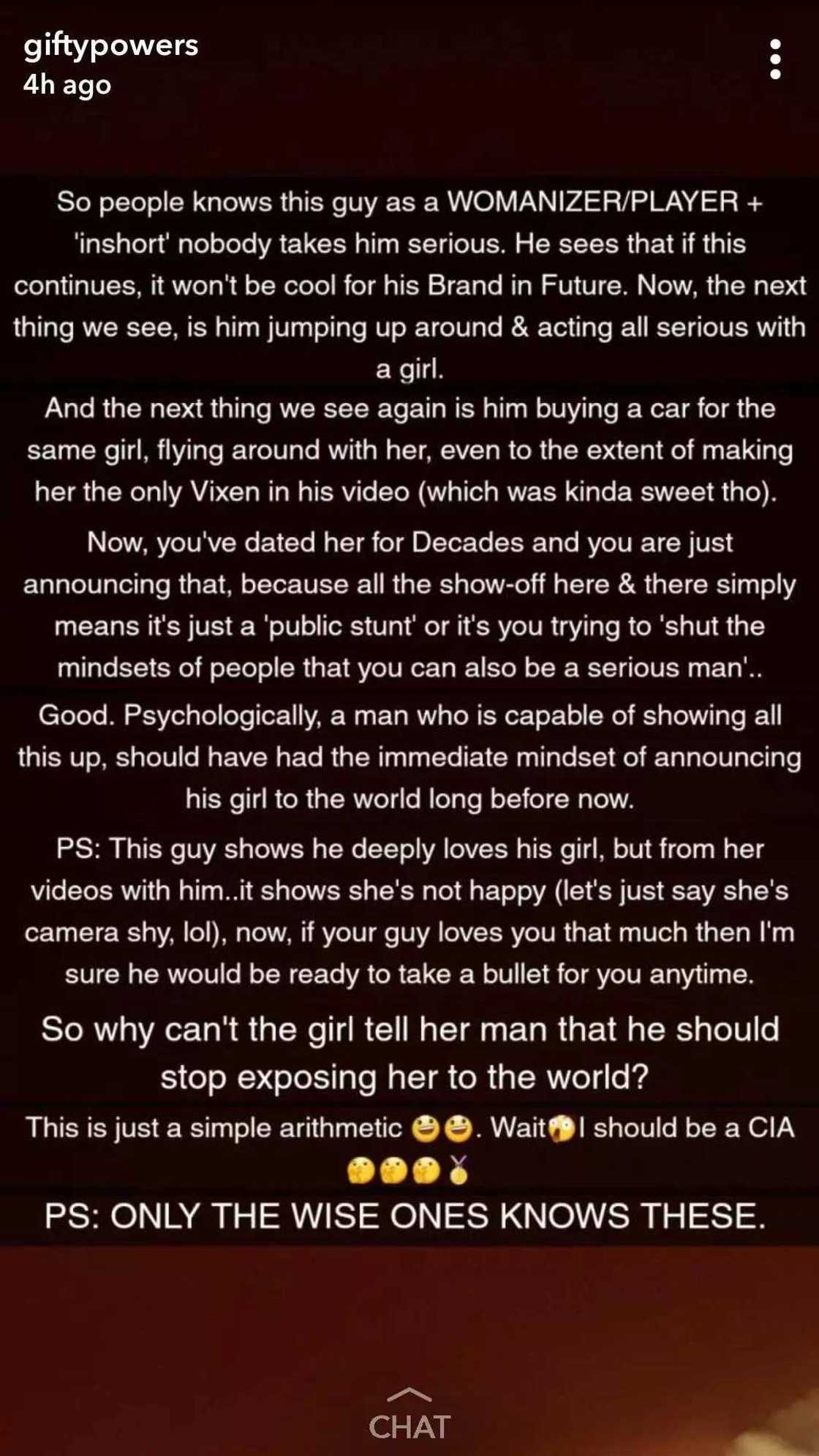 Gifty throws shade at Davido and Chioma on social media Gifty throws shade at Davido and Chioma on social media