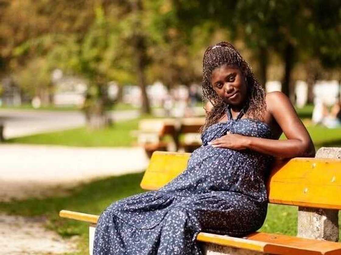 pregnant woman in park