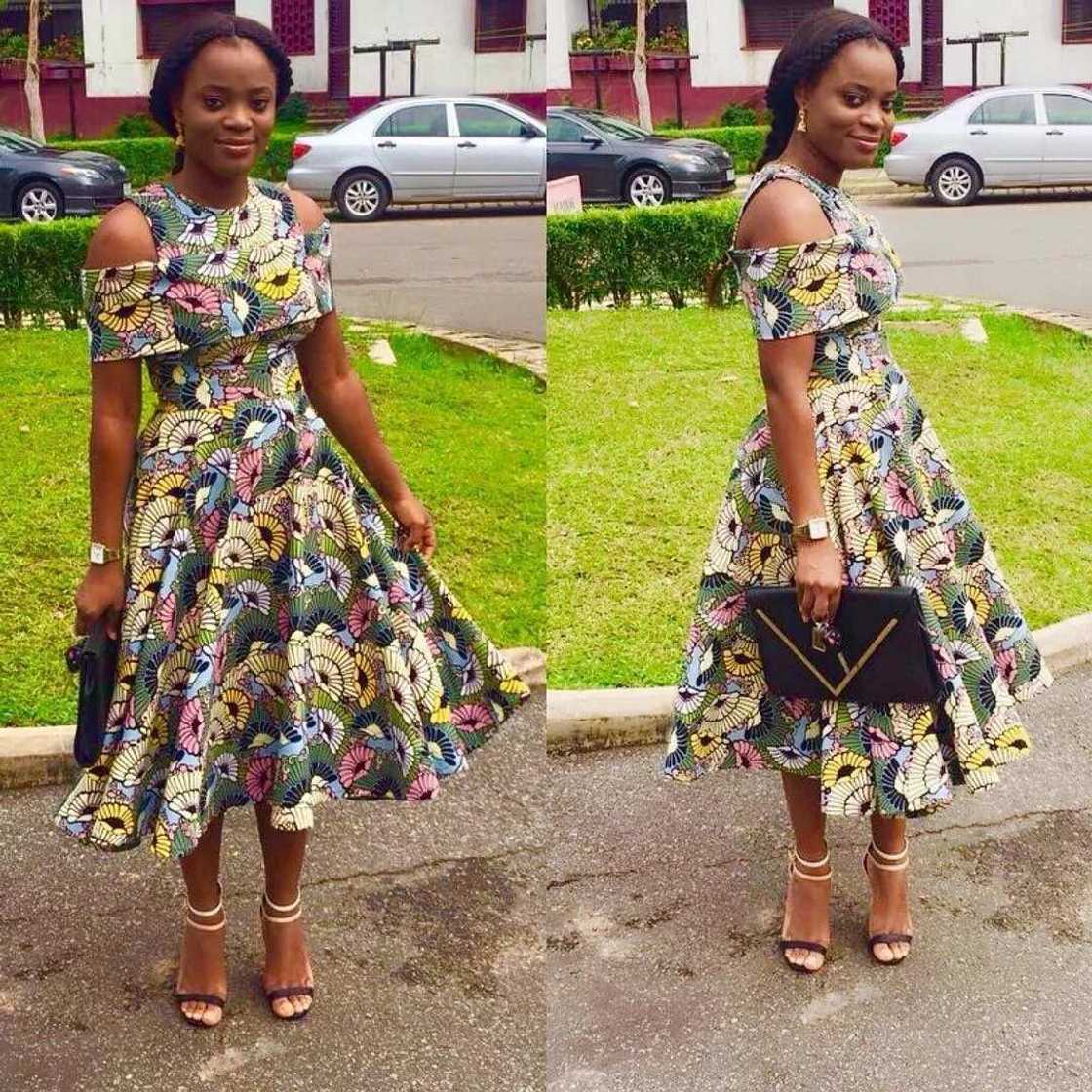 Ankara gown in romantic style Ankara gown in romantic style