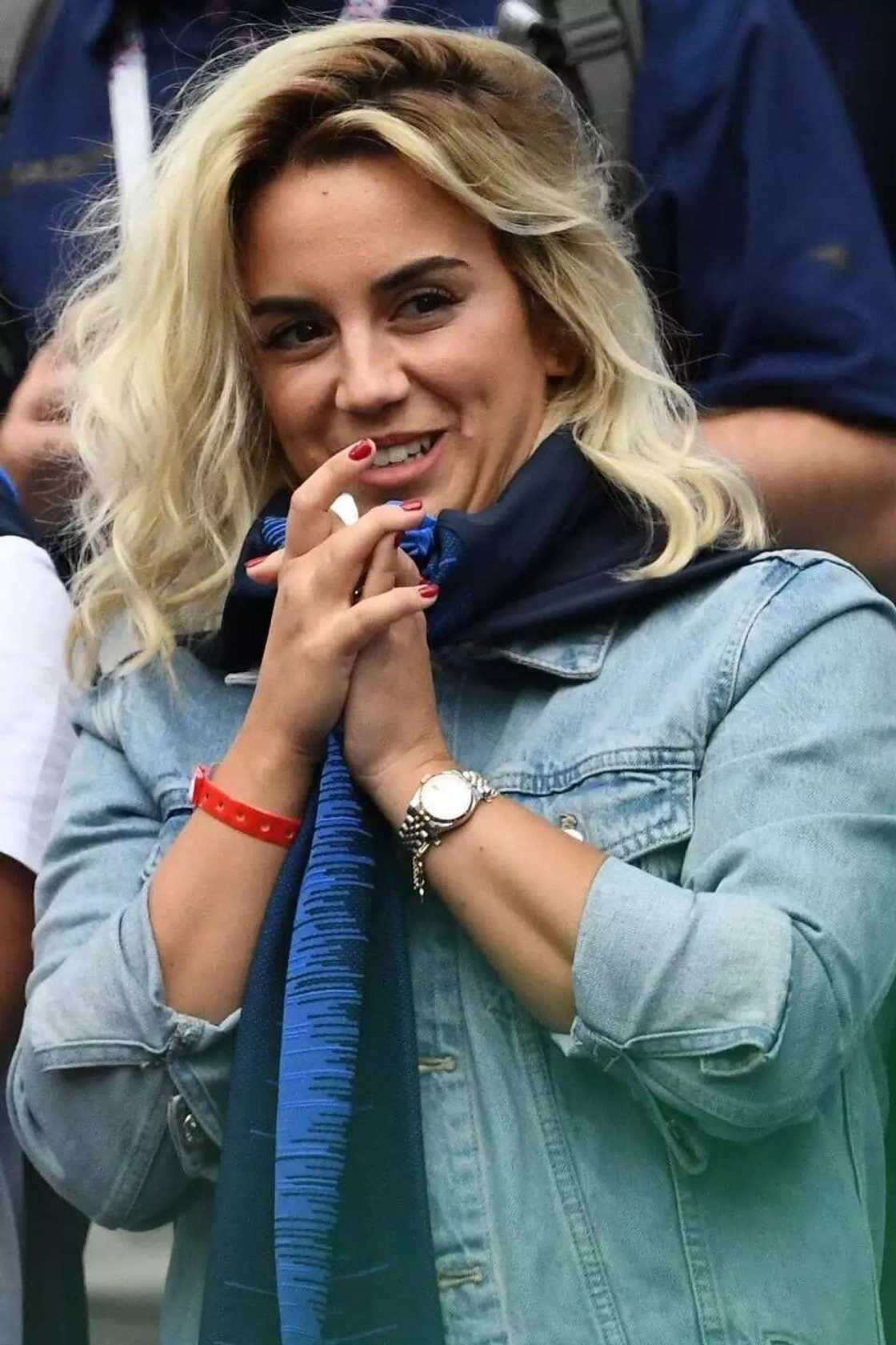 Erika Choperena looks tense as she watches husband Antoine Griemann in action Erika Choperena looks tense as she watches husband Antoine Griemann in action