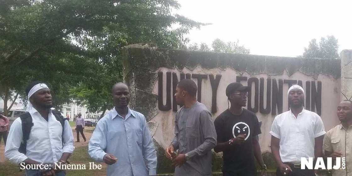 Another group, the Niger Delta Youths are currently staging a protest in Abuja. Photo credit: Nnenna Ibe Another group, the Niger Delta Youths are currently staging a protest in Abuja. Photo credit: Nnenna Ibe