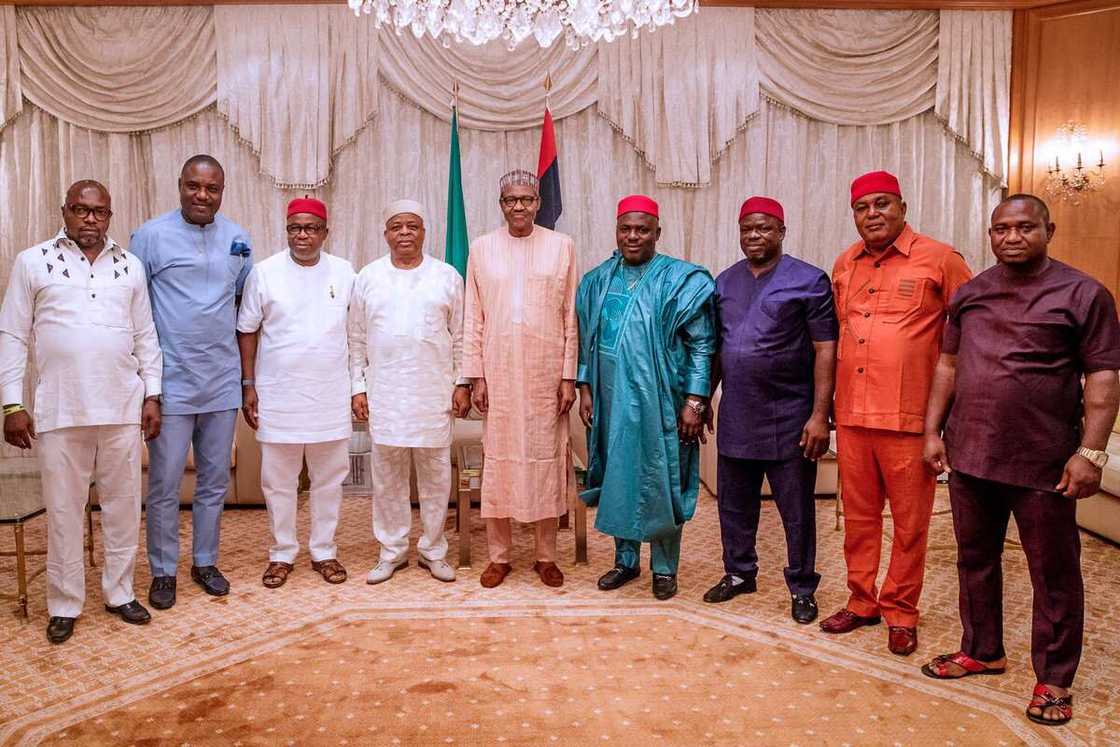 2019: Kungiyar 'yan kasuwar kabilar Igbo sun ziyarci Buhari, hotuna 2019: Kungiyar 'yan kasuwar kabilar Igbo sun ziyarci Buhari, hotuna