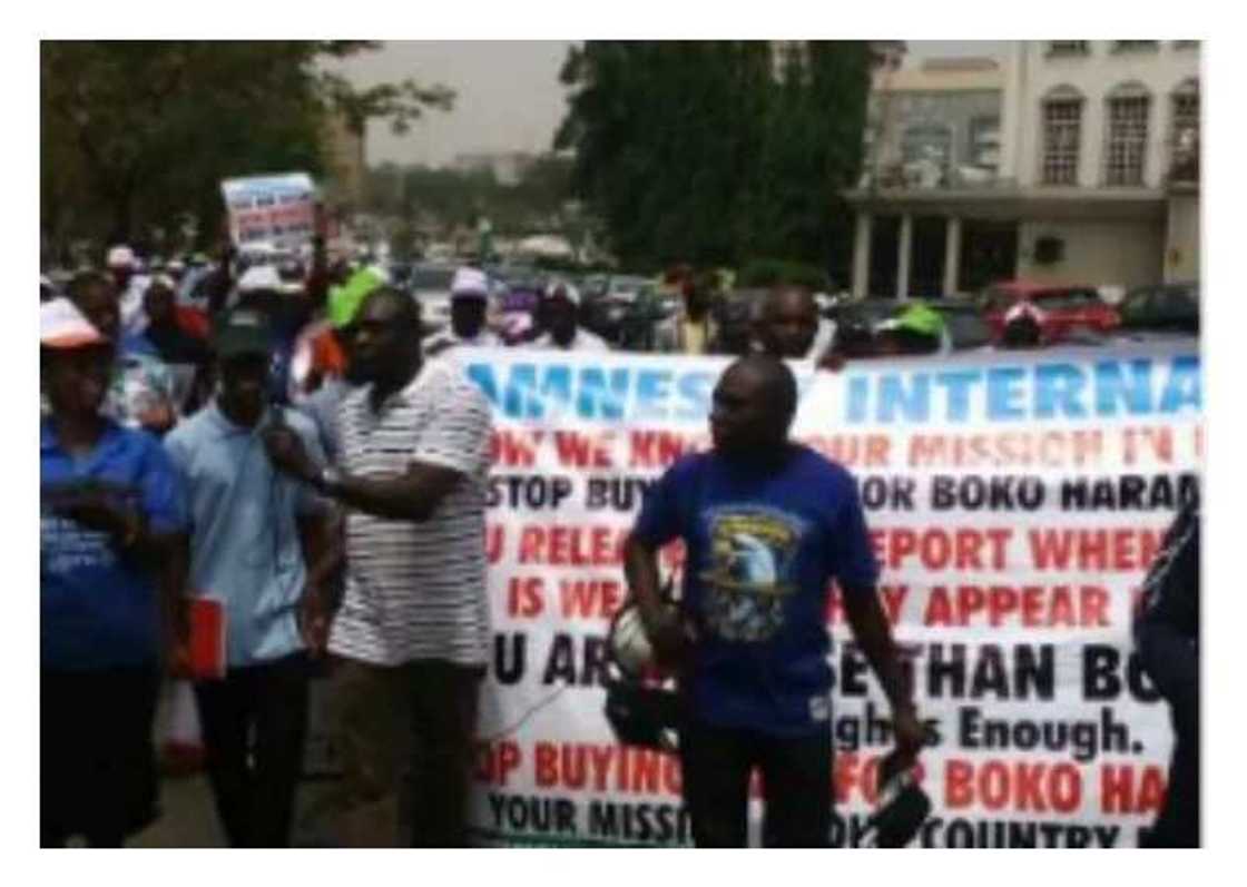 Boko Haram: Protesters threaten to shut down Nigeria if Amnesty International does not vacate within 24hrs