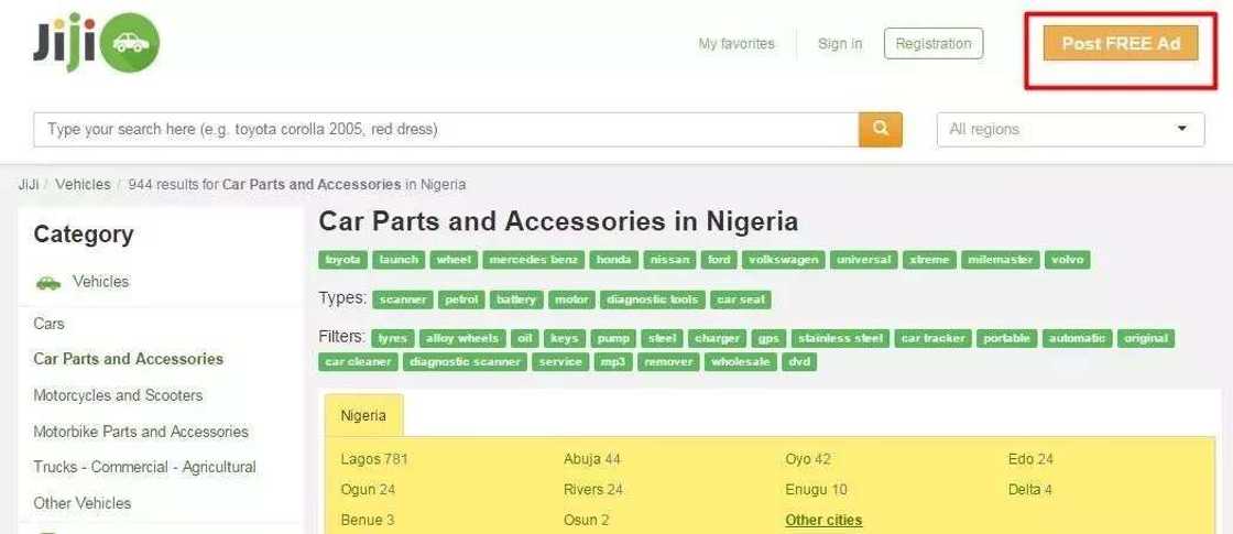 Jiji homepage screenshot Jiji homepage screenshot