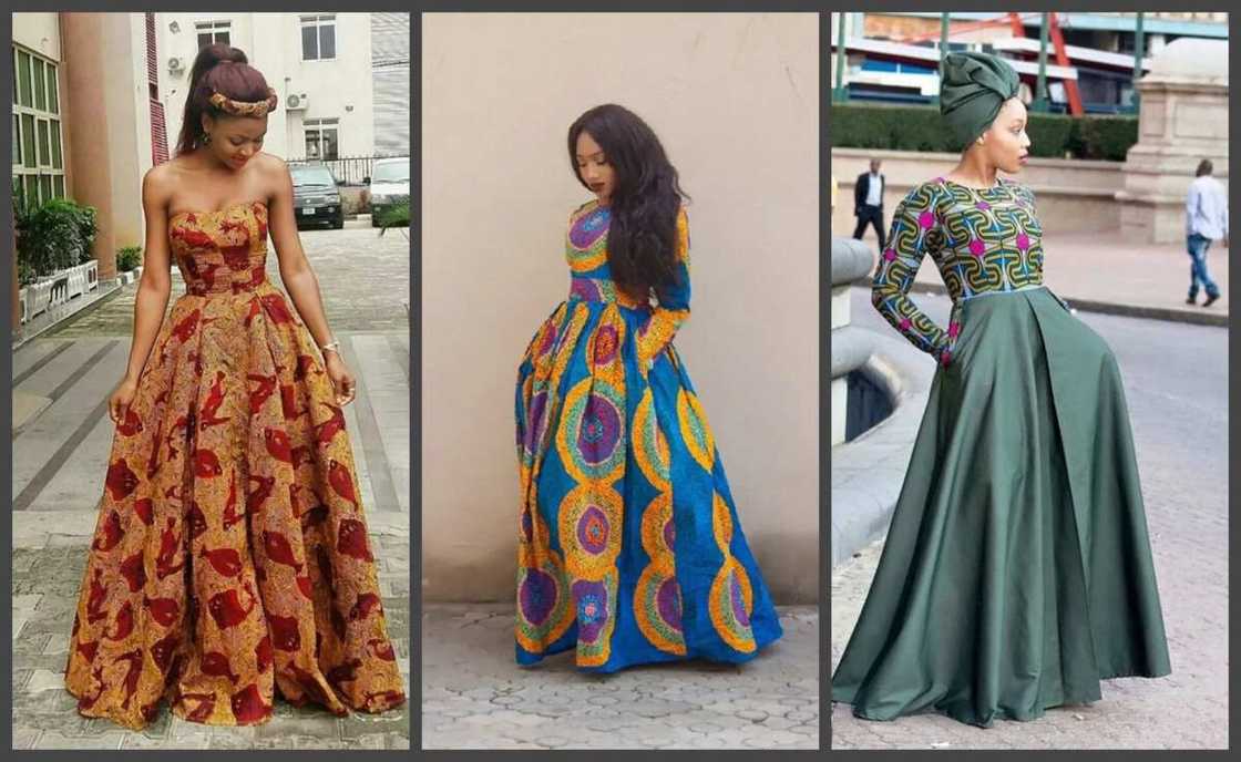 Flowing gowns made with ankara hotsell