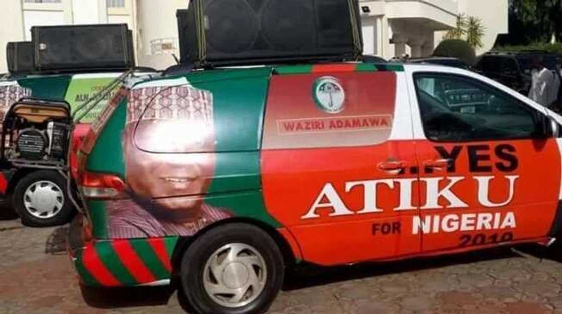 Abun na yi ne: Hotunan motocin kamfen din Atiku na ban mamaki sun fara bulla Abun na yi ne: Hotunan motocin kamfen din Atiku na ban mamaki sun fara bulla