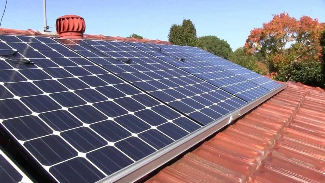 Monocrystalline panel on roof Monocrystalline panel on roof