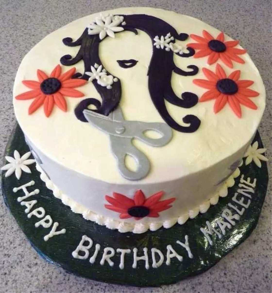 Beautiful birthday cake for hairdresser Beautiful birthday cake for hairdresser