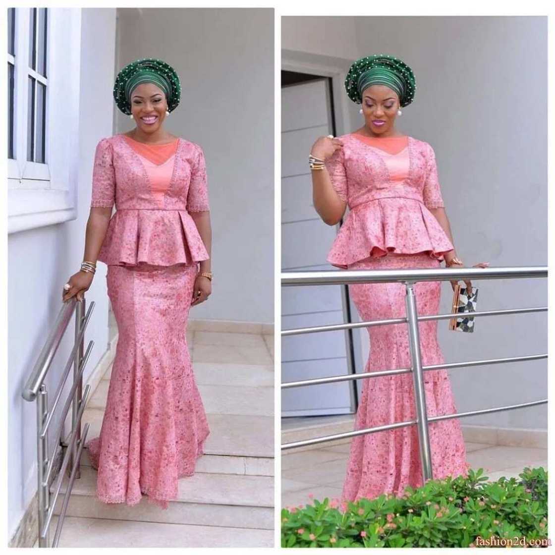 Mint green and peach Aso Ebi 3