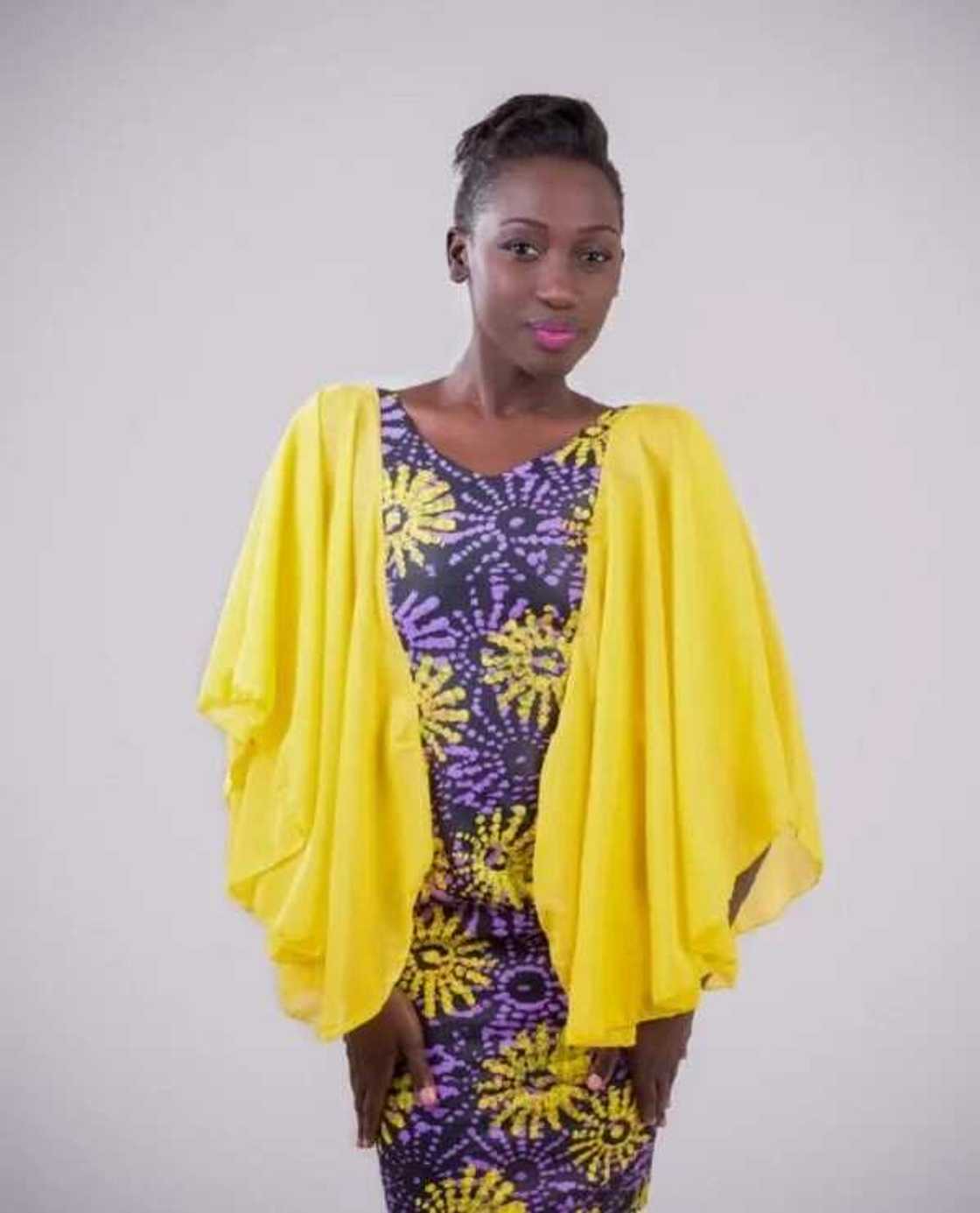 Ankara dresses with chiffon bat sleeves