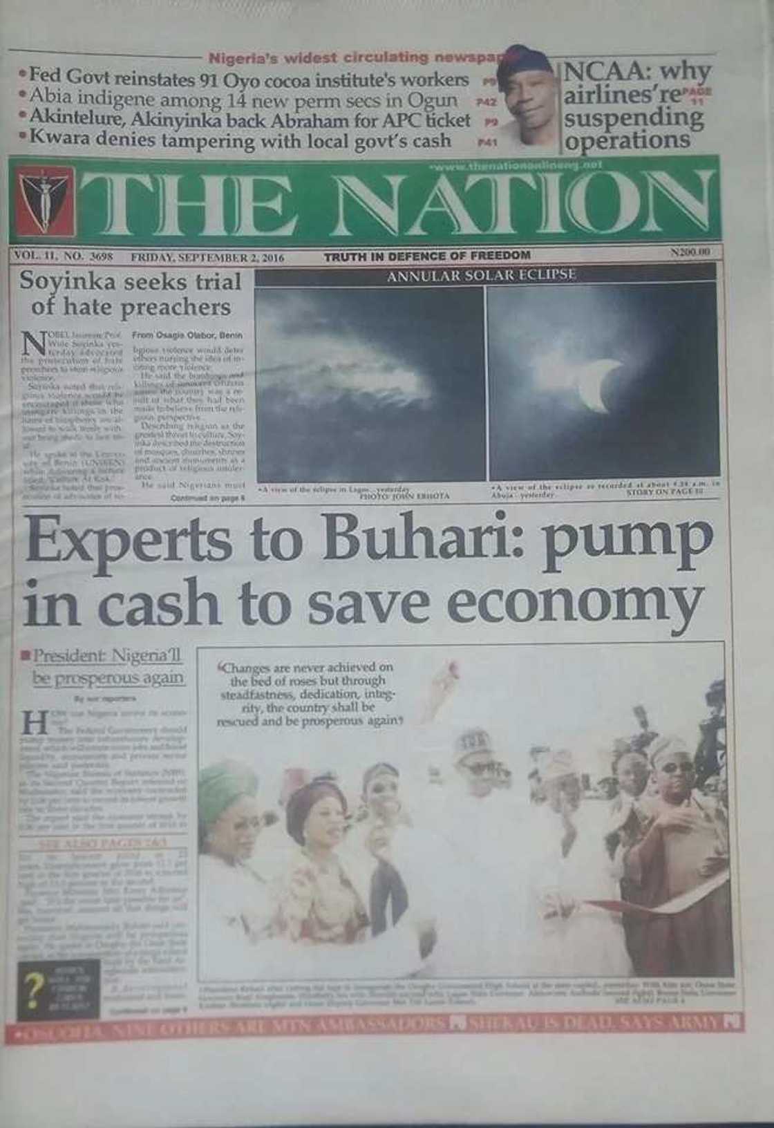 Nigeria in a mess, Buhari pleads with Nigerians - Paper Review Nigeria in a mess, Buhari pleads with Nigerians - Paper Review
