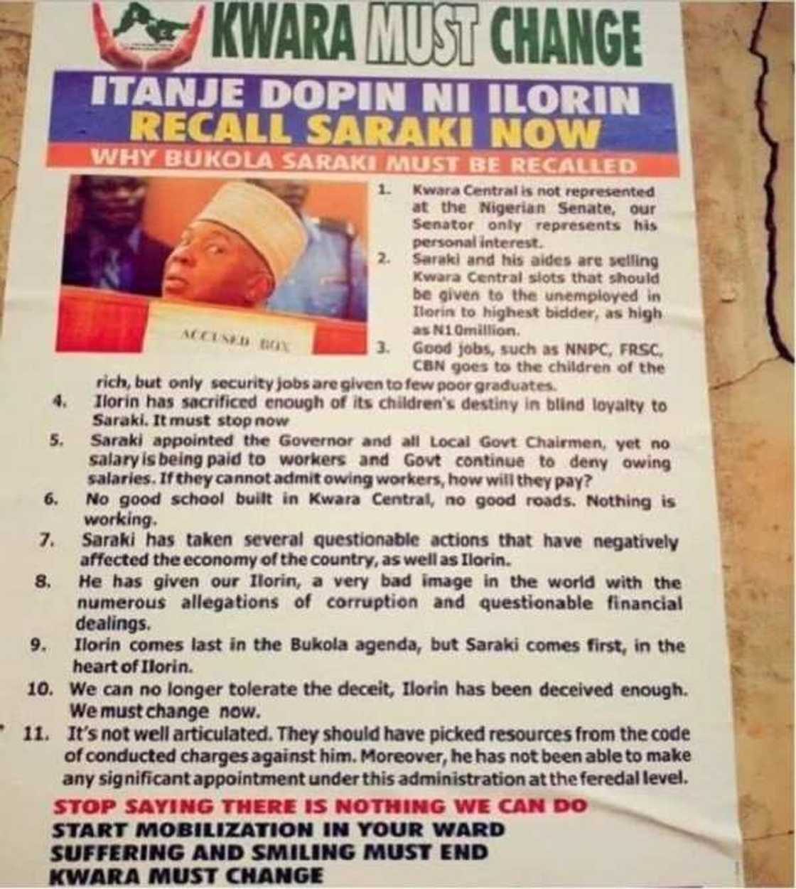 Toh fah! Hotunan posta na kiranye ga Bukola Saraki sun mamaye garin Kwara Toh fah! Hotunan posta na kiranye ga Bukola Saraki sun mamaye garin Kwara