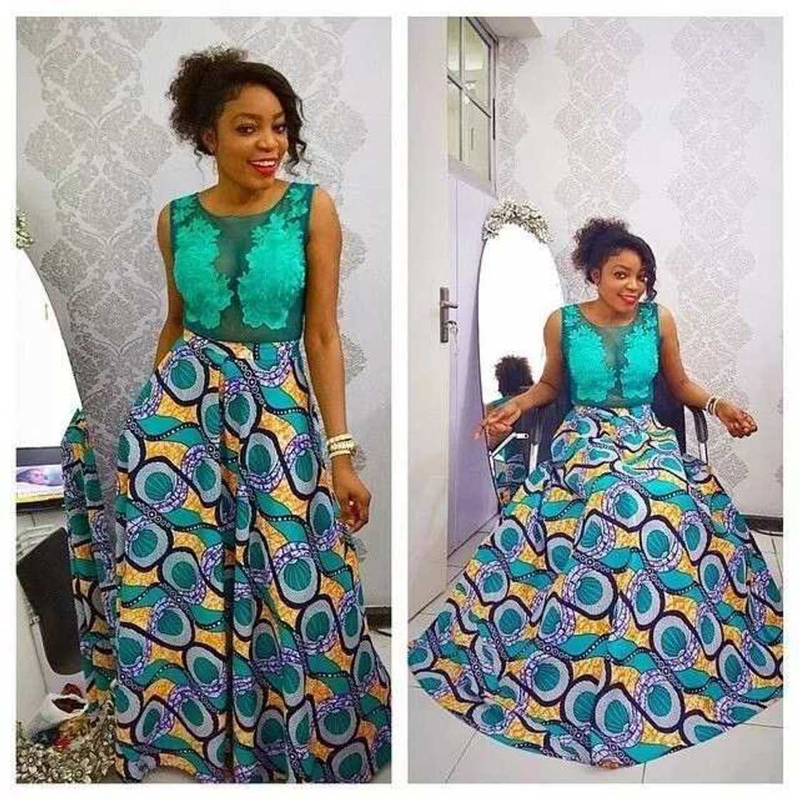 Ankara mixed dress