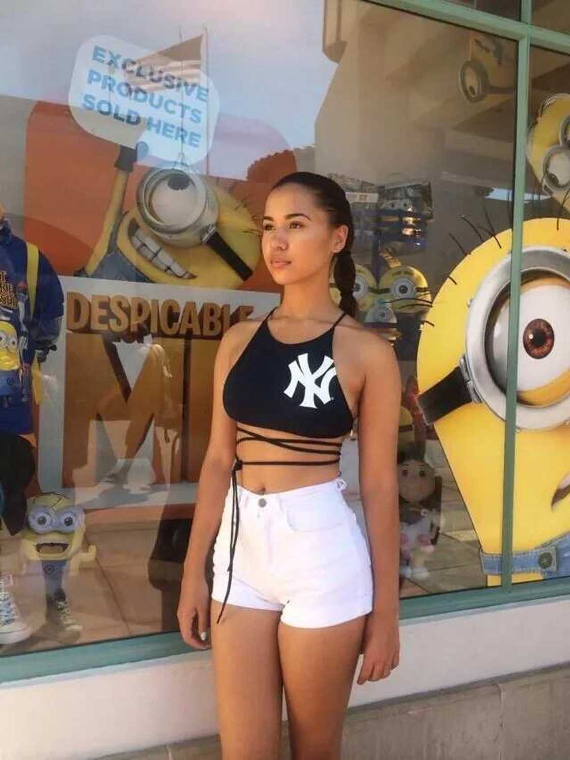 White denim bum shorts and crop top White denim bum shorts and crop top