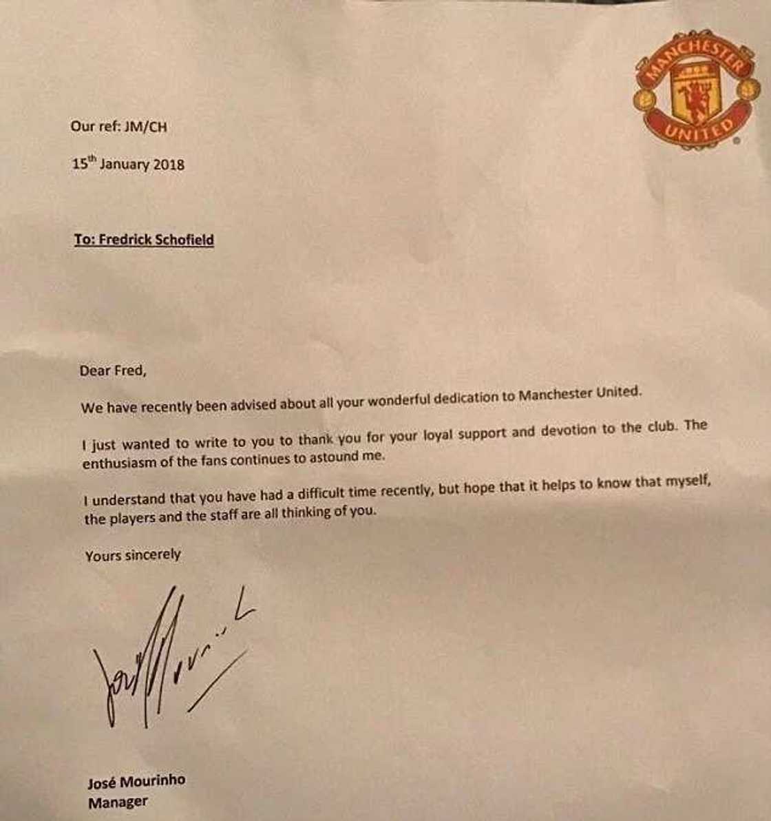 Jose Mourinho sends heartfelt letter to 94-year-old Manchester United fan Jose Mourinho sends heartfelt letter to 94-year-old Manchester United fan