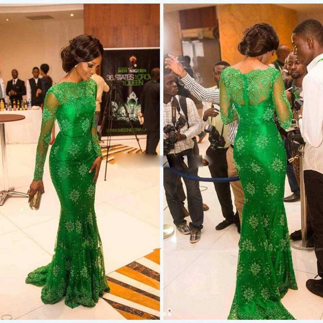Nigerian French lace gown with a train Nigerian French lace gown with a train