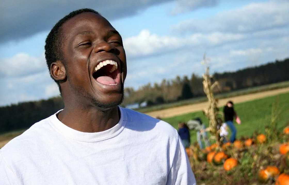 man laughing