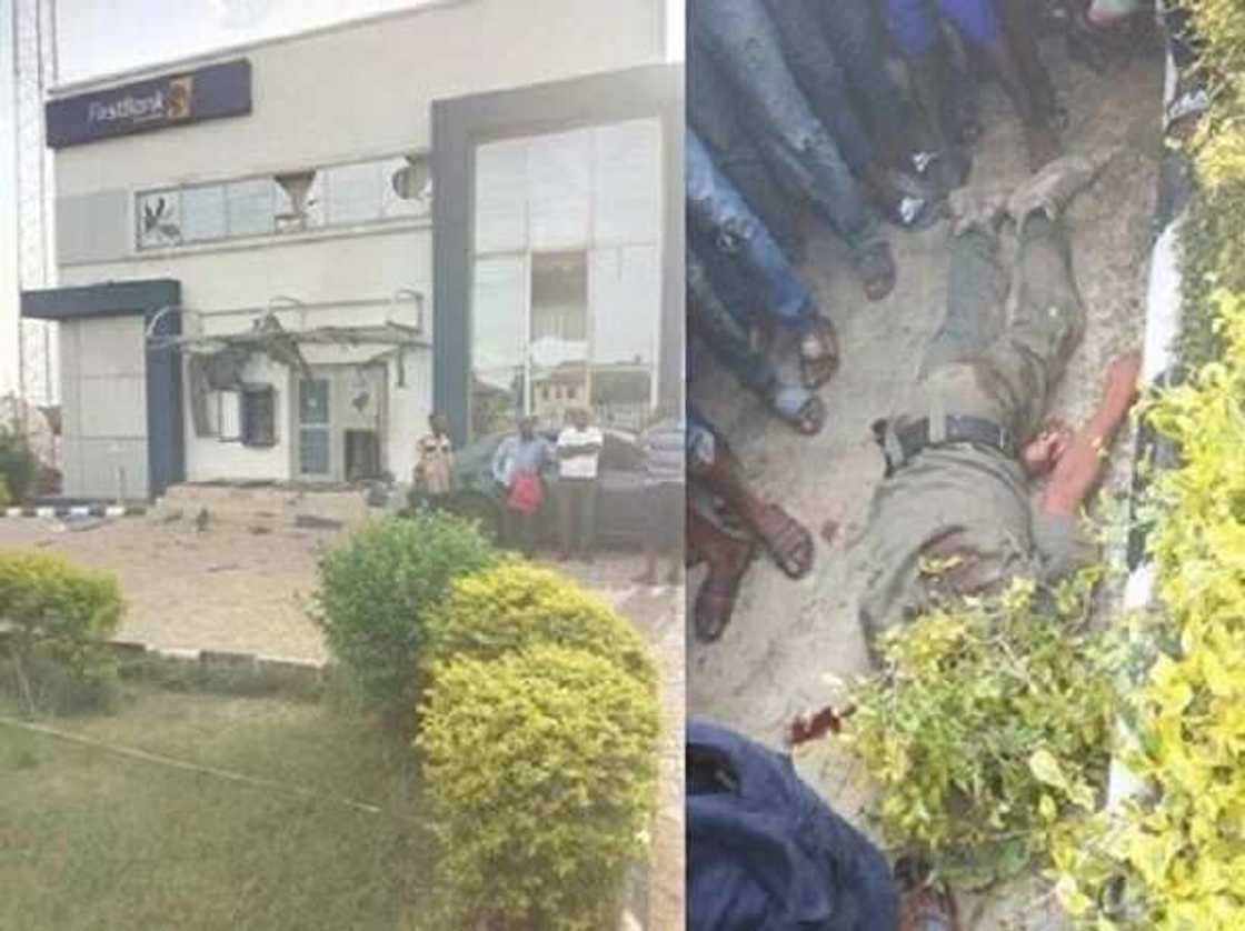 Gungun yan fashi da makami sun kai hari wani Banki, sun hallaka jami’in Dansanda Gungun yan fashi da makami sun kai hari wani Banki, sun hallaka jami’in Dansanda