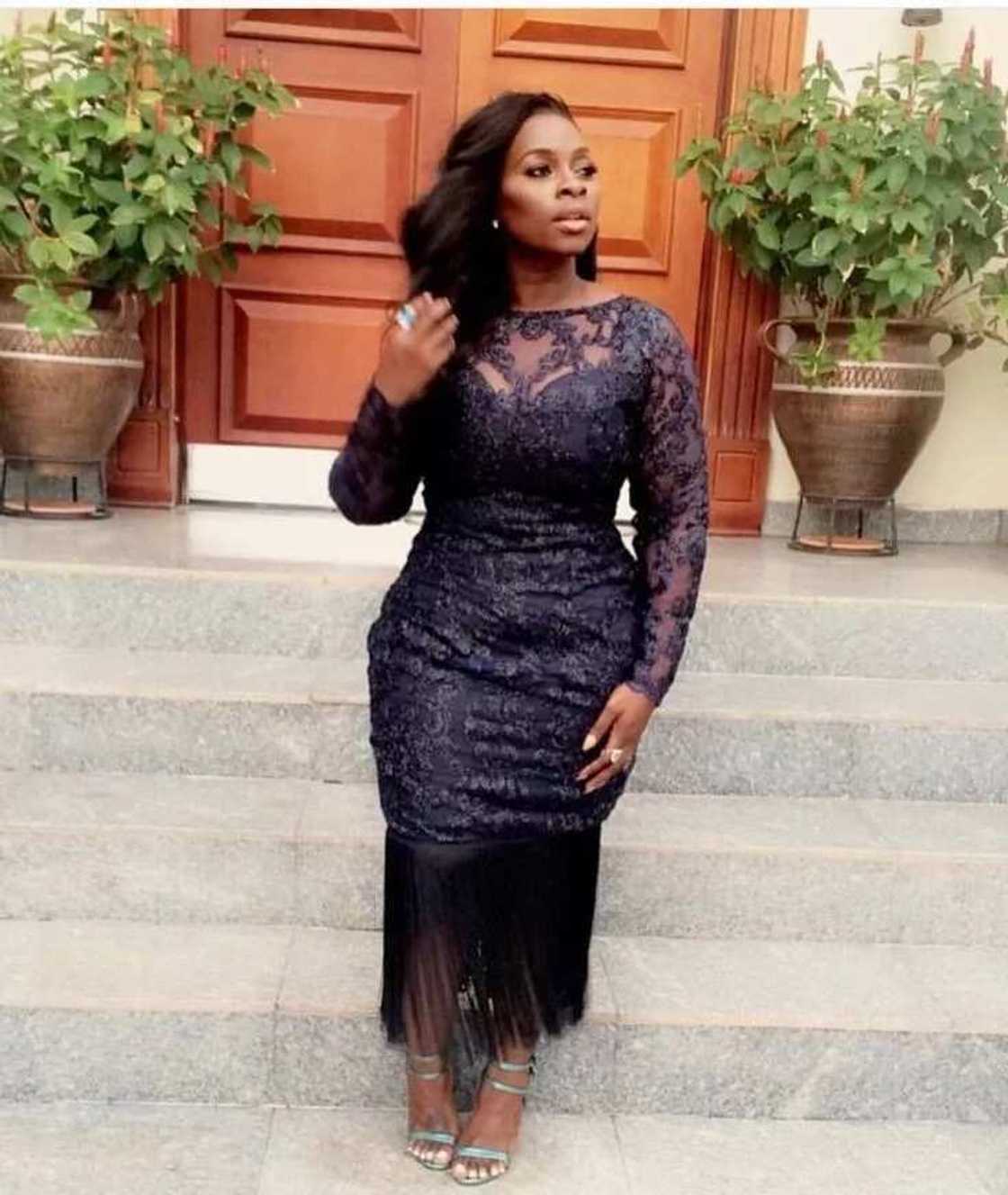 Nigerian French lace midi dress Nigerian French lace midi dress