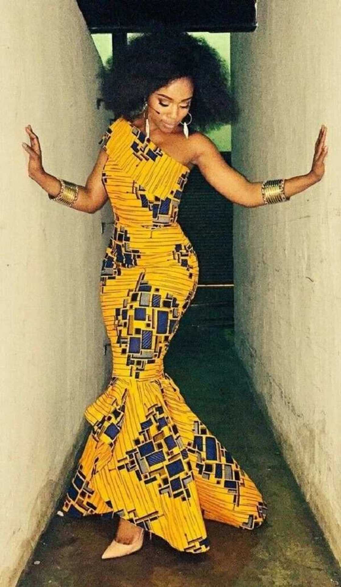 Yellow and blue Aso Ebi